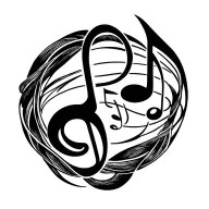Music notes intertwined tattoo design idea