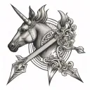 sagittarius arrow with astrological sign tattoo design idea