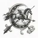 sagittarius arrow with astrological sign tattoo design idea