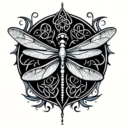 Celtic Dragonfly tattoo design idea
