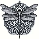 Celtic Dragonfly tattoo design idea