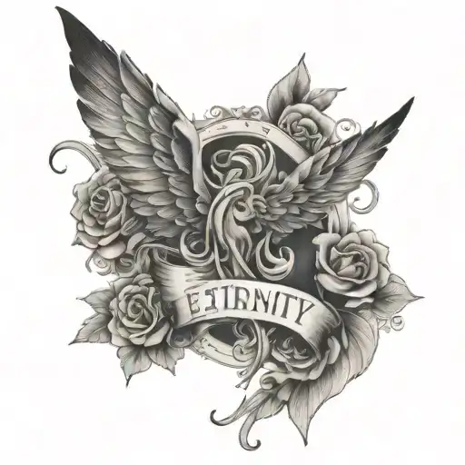 the words my life fading with eternity over top of it  tattoo design idea