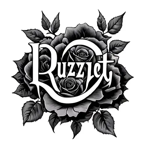 "ruzyet" roses and thorn tattoo design idea