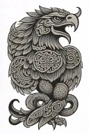 Mexican Aztec eagle snake tattoo design idea