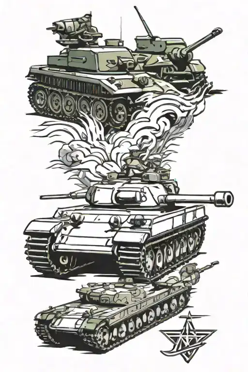army tank tattoo design idea