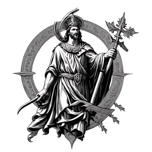 st. Florian who’s hold taurus tattoo design idea