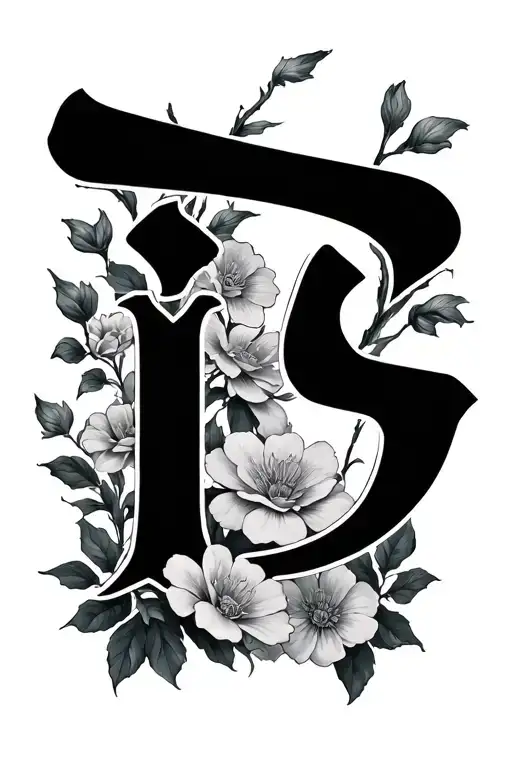 name jade with flowers tattoo design idea