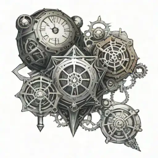 d20 steampunk inspired tattoo tattoo design idea