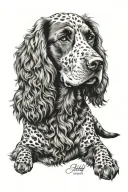 working cocker spaniel dog tattoo design idea