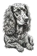 working cocker spaniel dog tattoo design idea