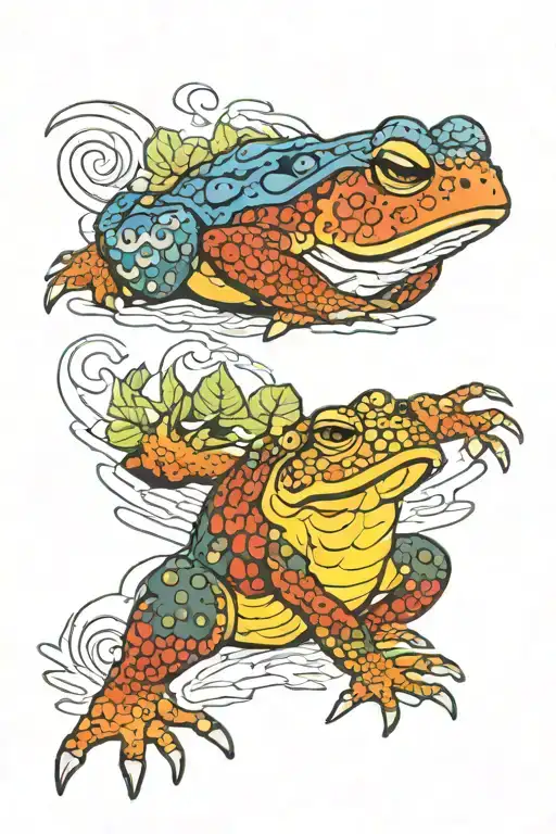Toad as a samauri tattoo design idea