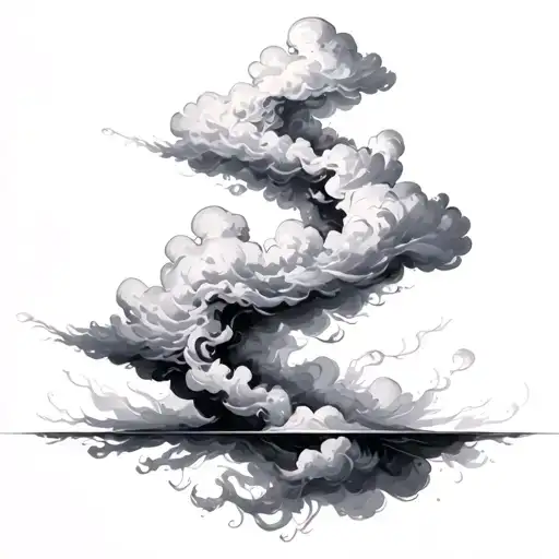Coverup Clouds and Smoke tattoo design idea