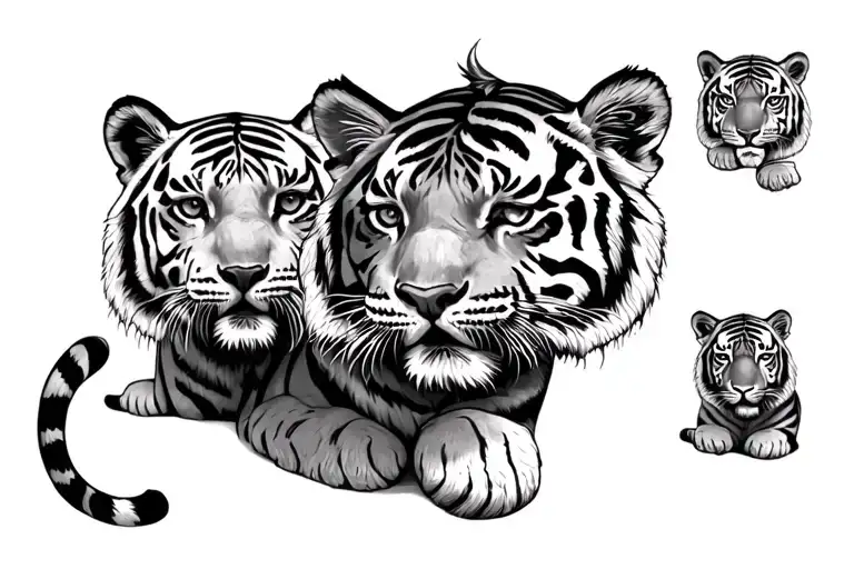 6 Tiger Cubs Tattoo that says tattoo design idea