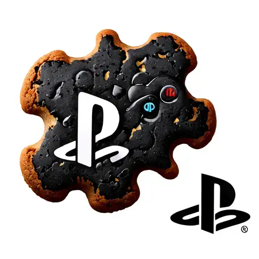 cookie bitten with PlayStation logo incorporated tattoo design idea