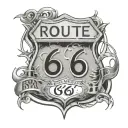 Route 66 tattoo design idea
