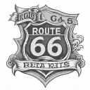 Route 66 tattoo design idea