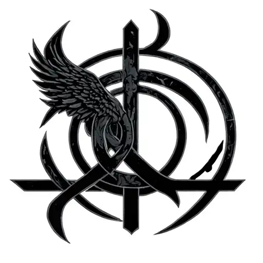 Halo odst mixed with legendary difficuly symbol intertwined tattoo design idea