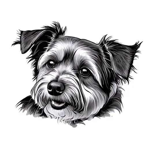 dog memorial piece tattoo design idea