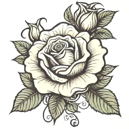 money rose tattoo design idea