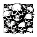 lots of skulls arm sleeve undertaker tattoo design idea