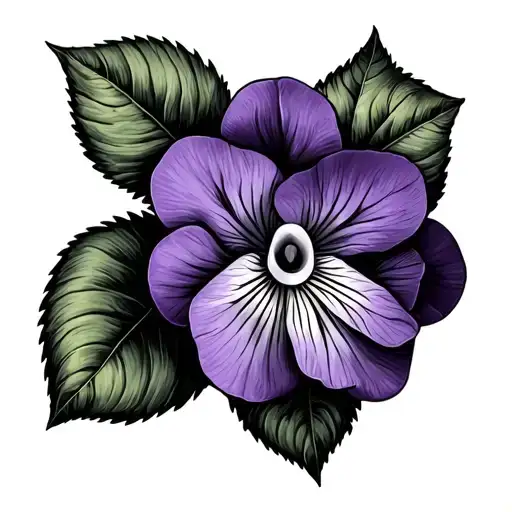 african violet tattoo design idea
