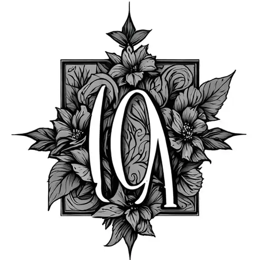 letters J O M  sobriety inspired tattoo design idea