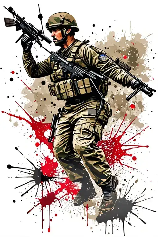 US Army Airborne Afghanistan war scene tattoo design idea