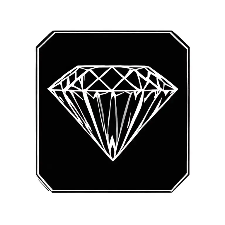 Diamond outline with 224 next to the image tattoo design idea