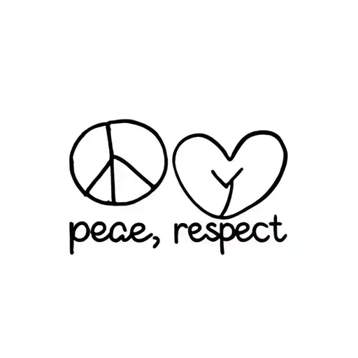 peace, love respect tattoo design idea