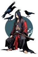 Itachi Uchiha with crows tattoo design idea
