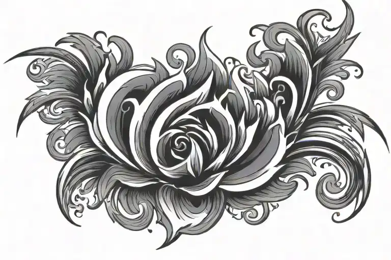 pinstripe flames tattoo design idea