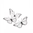 butterflie flying and then sits down in 3 steps (3 butterflies) tattoo design idea