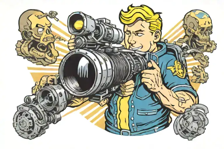 fallout vault boy tattoo design idea