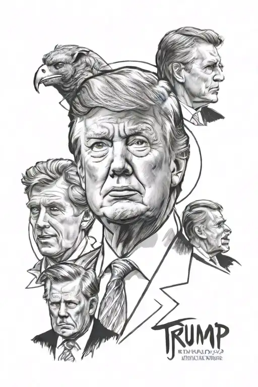 trump, RFk, Elon, Jordan Peterson tattoo design idea