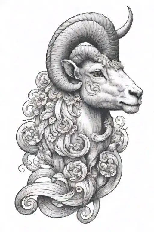 Aries is confident, gentle, mobile, stuffy tattoo design idea