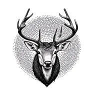 Horn with deer tattoo design idea