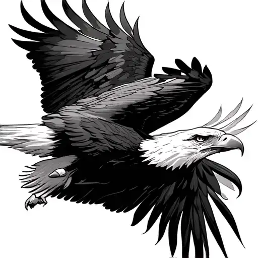 mean looking american eagle soaring tattoo design idea