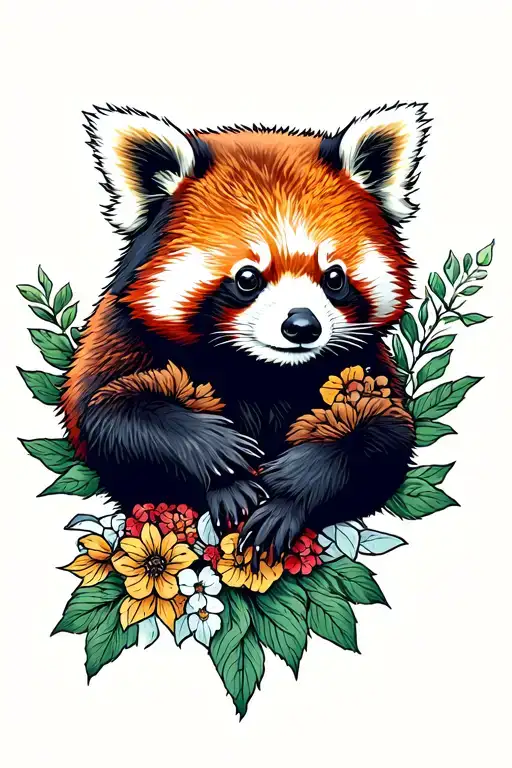 Red Panda tattoo design idea