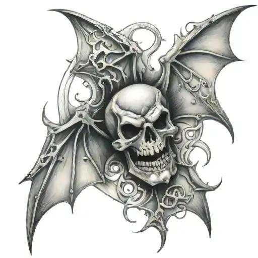 Deathbat tattoo design idea