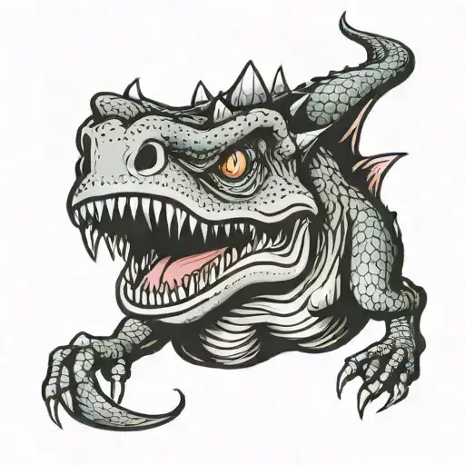 demonic cokasaurus fucking pussy tattoo design idea