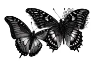 Realistic butterflies tattoo design idea