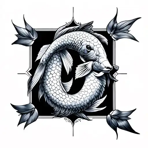 Combined Pisces And Aries tattoo design idea