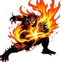 tiny fire elemental throwing fireball tattoo design idea