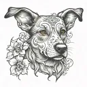 dog memorial tattoo design idea