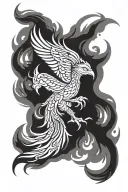 phoenix rising from the ashes tattoo design idea