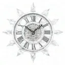 broken Roman numeral clock tattoo design idea
