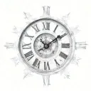 broken Roman numeral clock tattoo design idea