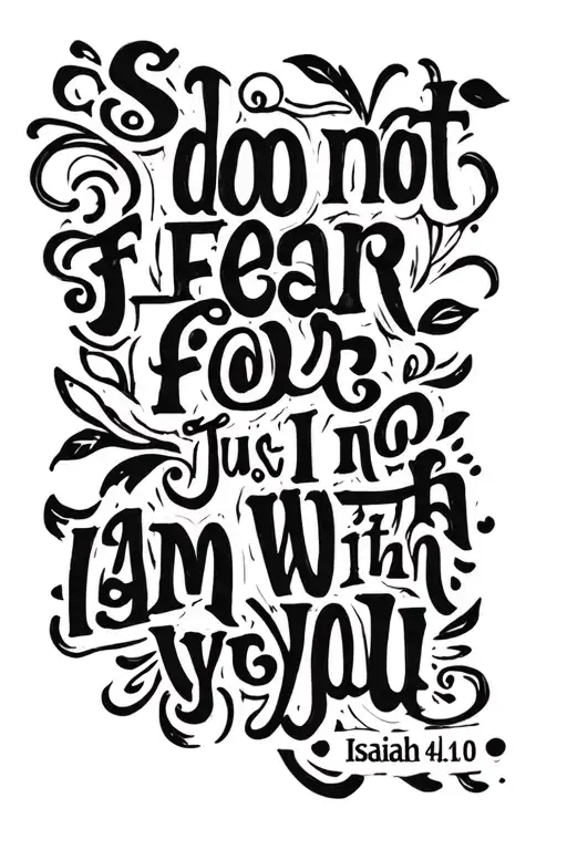 Isaiah 41:10 so do not fear for I am with you no background just the words make it clean and simple  tattoo design idea