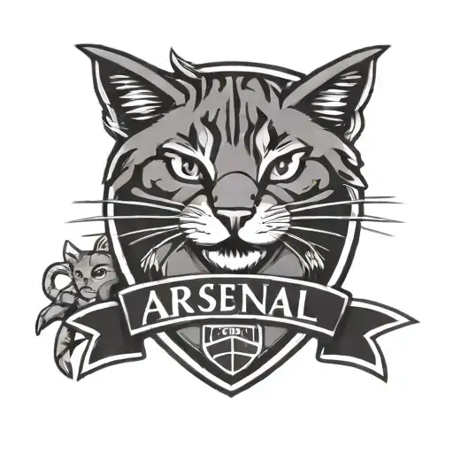 Arsenal FC Logo with cats tattoo design idea