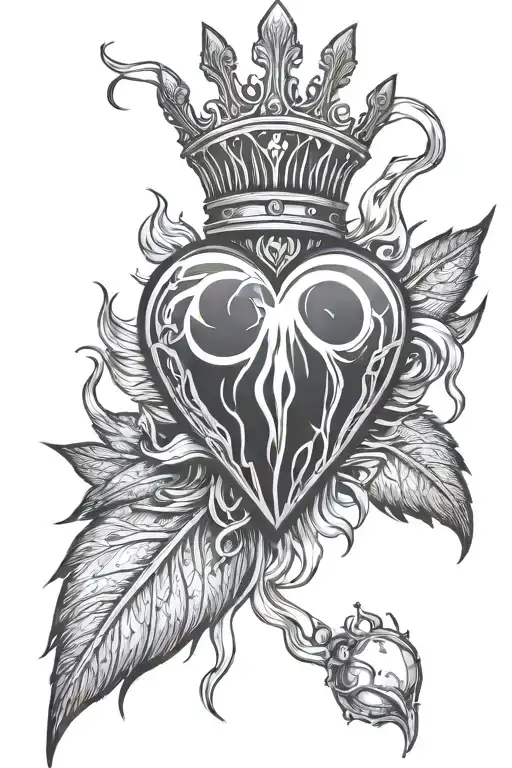 a sacred heart with smoke at the top turing into a thorn crown surrounded by sun rays shining brightly  tattoo design idea